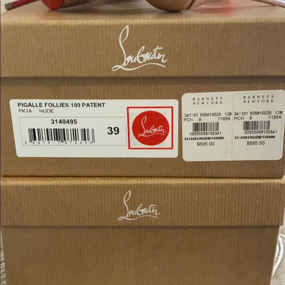 Authentic Louboutin !Pigalle Follies Patent Nude! - Picture 4 of 5